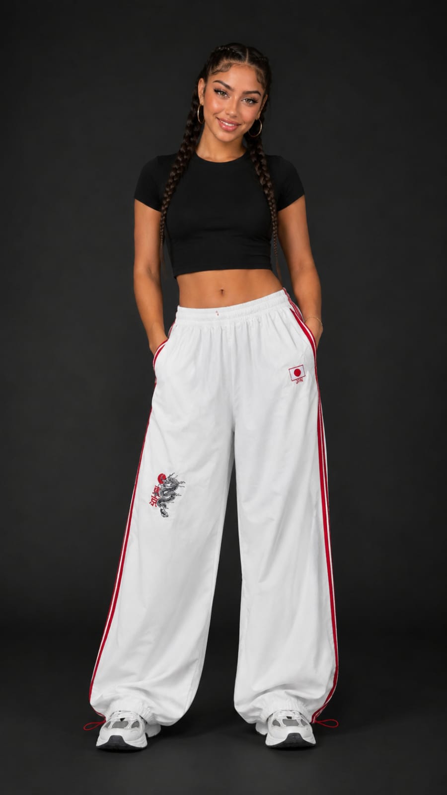 JPN Dragon Embroidered Unisex Trackpants | Kezual