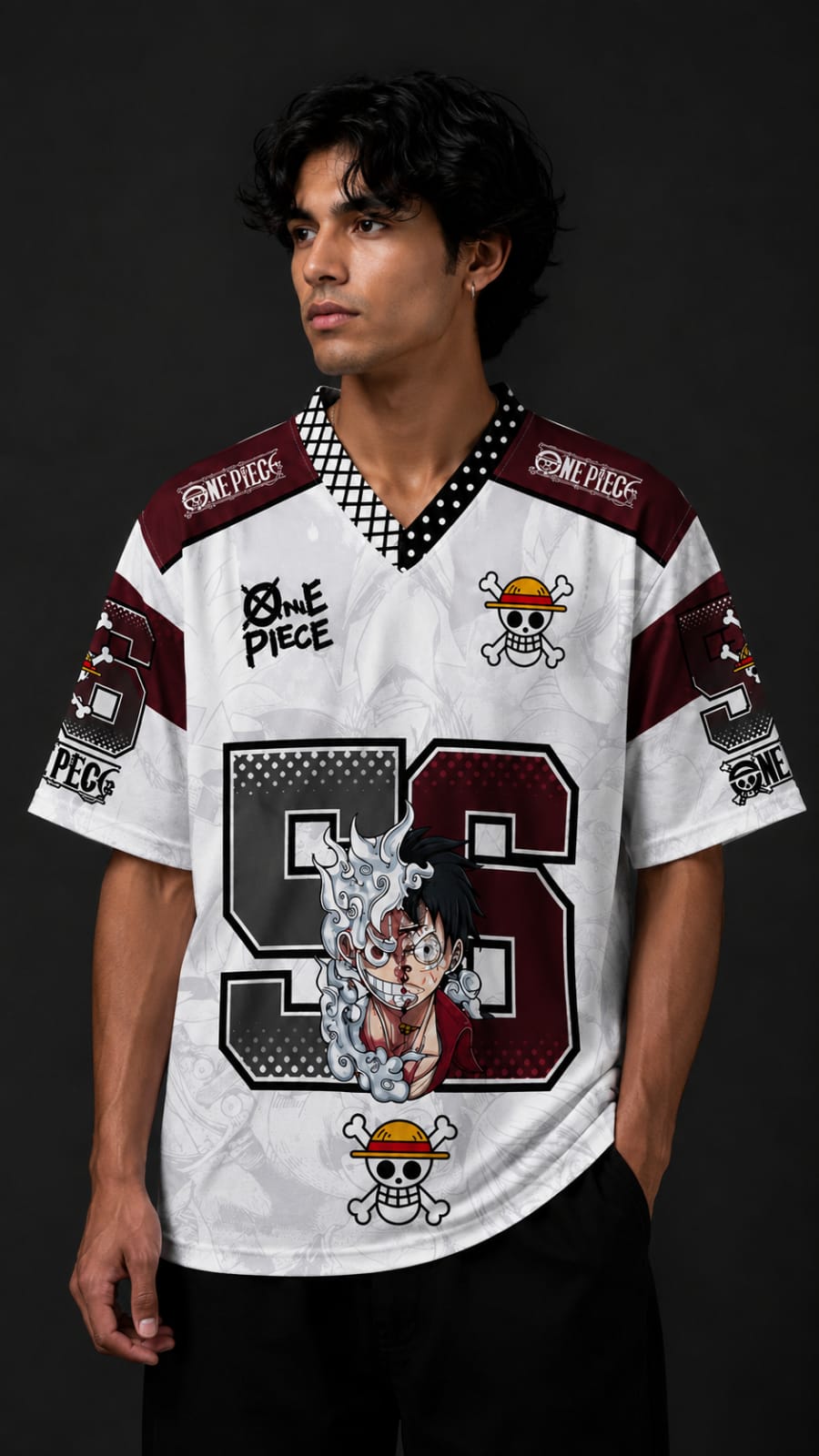 Gear 5 Luffy 56 Premium Oversized Anime Jersey