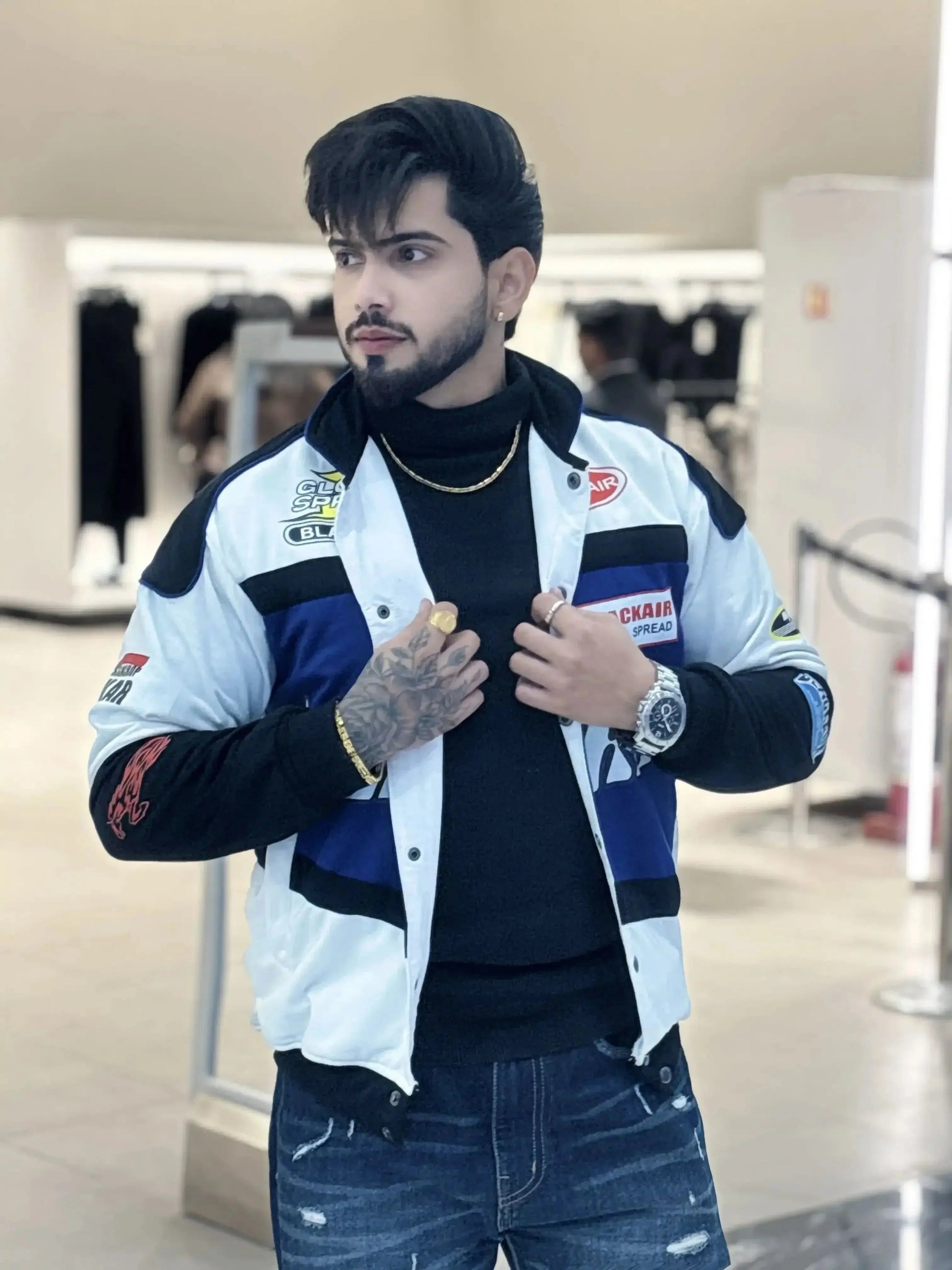 Black Air Racer Blue Jacket - Kezual