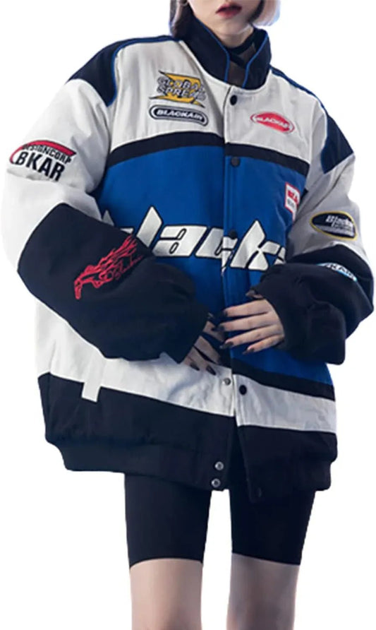 Black Air Racer Blue Womens' Jacket - Kezual