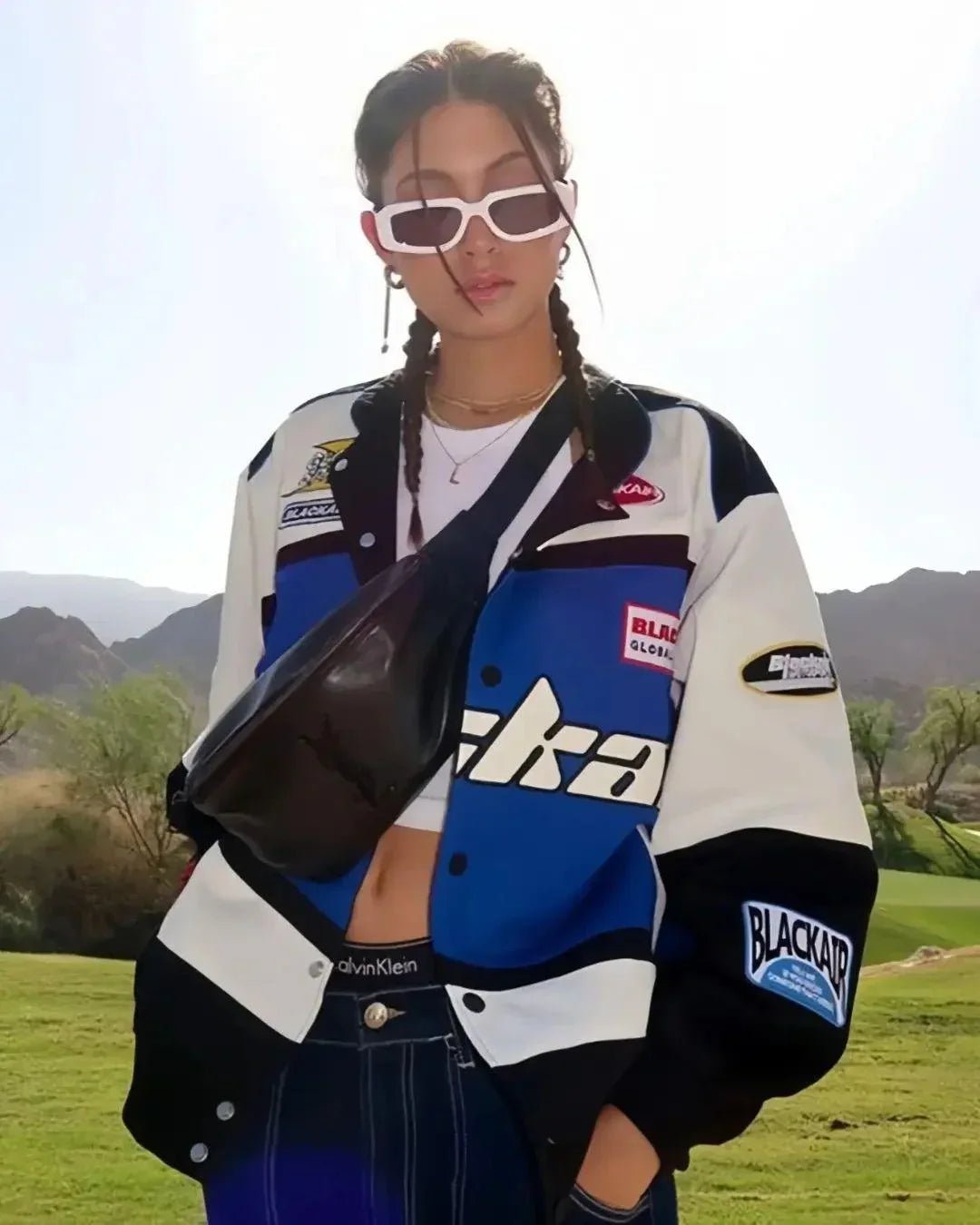 Black Air Racer Blue Womens' Jacket - Kezual
