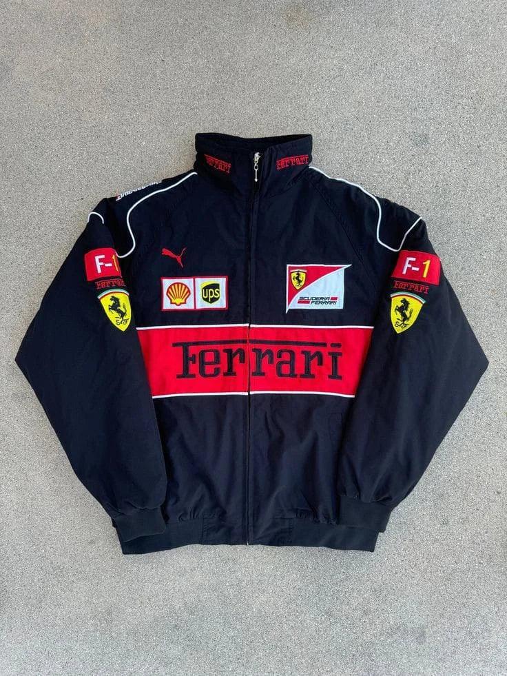 Black Ferrari F1 Unisex Jacket - Premium Parachute | Kezual - Kezual