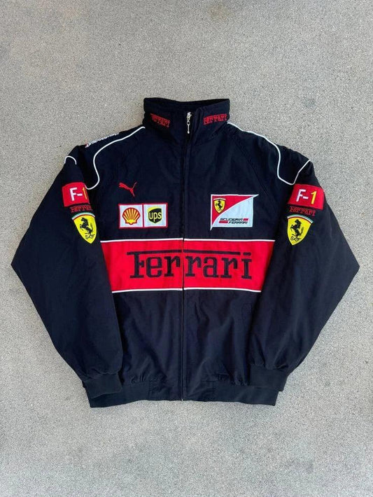 Black Ferrari F1 Unisex Jacket - Premium Parachute | Kezual - Kezual