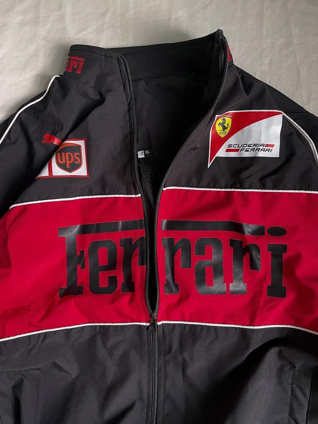 Black Ferrari F1 Unisex Jacket - Premium Parachute | Kezual - Kezual