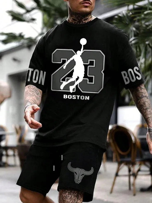 Boston 23 Co - ord Set – Streetwear Tee & Shorts - Kezual