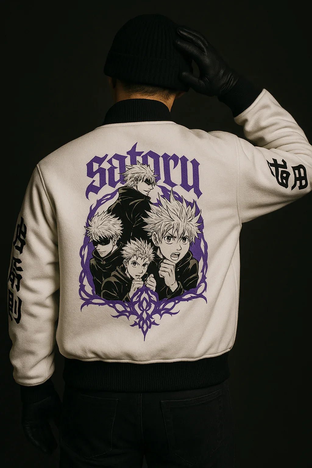 Cursed Energy Varsity Jacket – Gojo Edition - Kezual