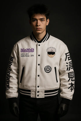 Cursed Energy Varsity Jacket – Gojo Edition
