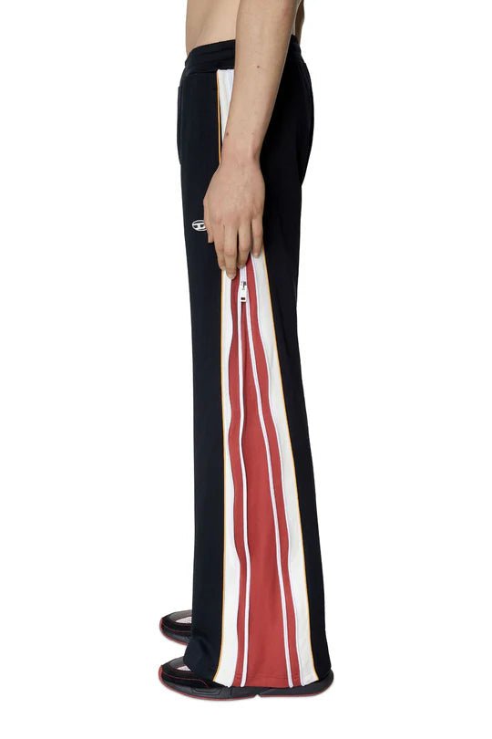 Double Zip Red Wide Leg Zip Up Baggy Pants - Kezual