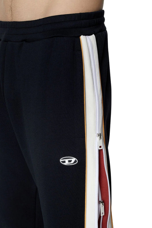 Double Zip Red Wide Leg Zip Up Baggy Pants - Kezual