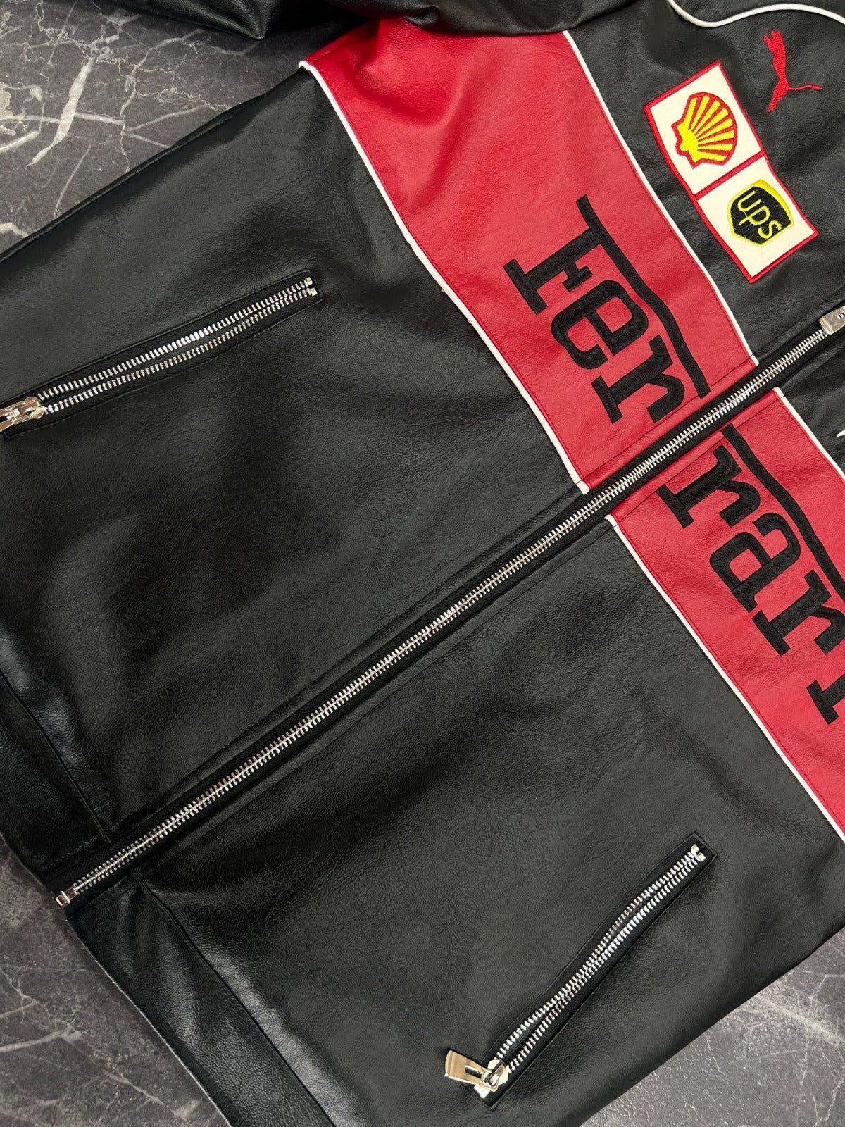 Ferrari F1 Leather Jacket in Black: Unleash Your Inner Racer - Kezual