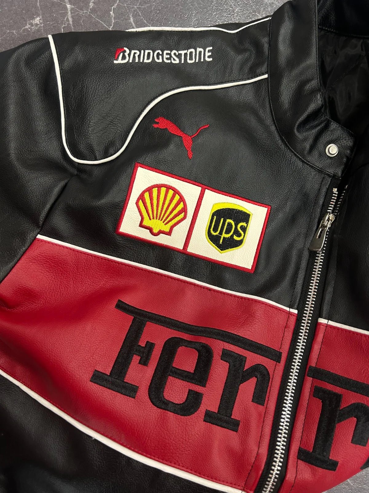 Ferrari F1 Leather Jacket in Black: Unleash Your Inner Racer - Kezual
