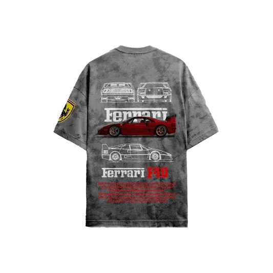 Ferrari Grey Acid - Wash T-Shirt - Kezual
