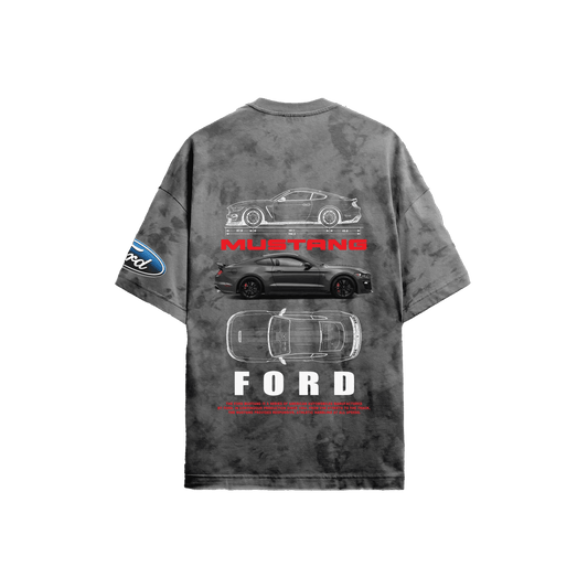 Ford Mustang Grey Acid - Wash T-Shirt - Kezual