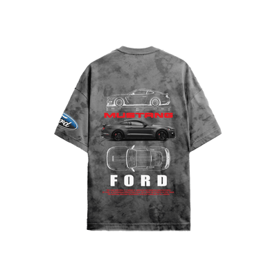 Ford Mustang Grey Acid-Wash T-Shirt