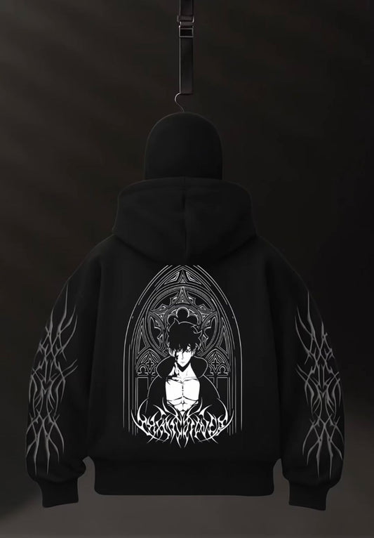 Jin Woo Solo Leveling hoodie back design premium screen print