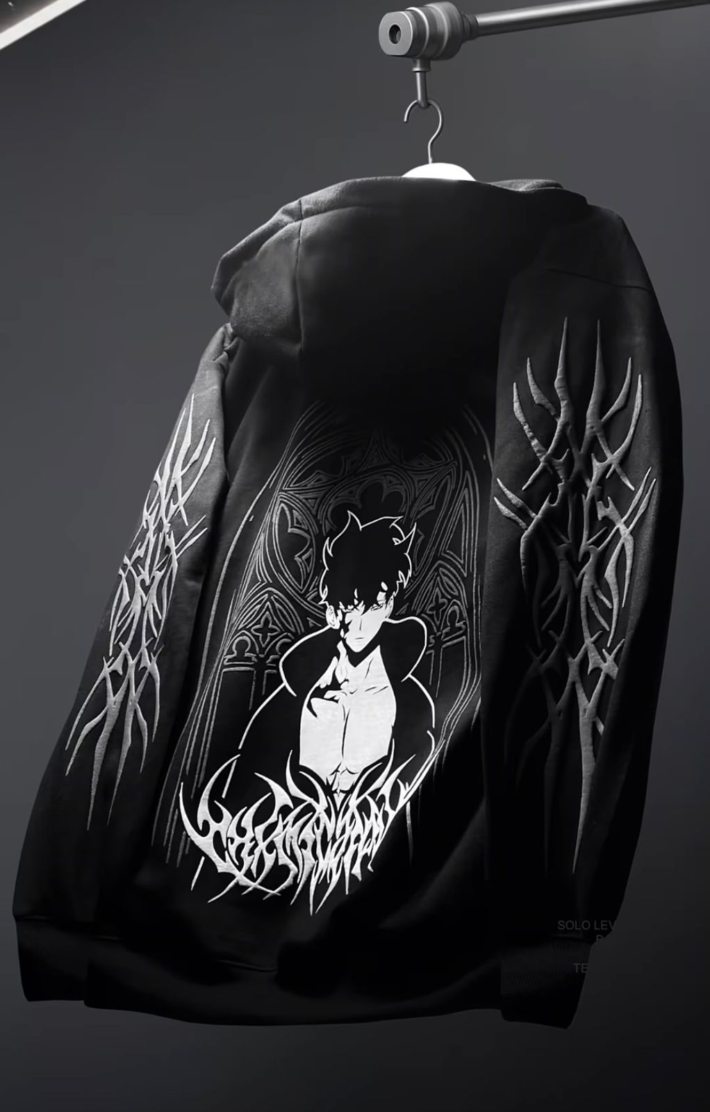 350 GSM heavyweight anime zipper hoodie fabric and zip detail