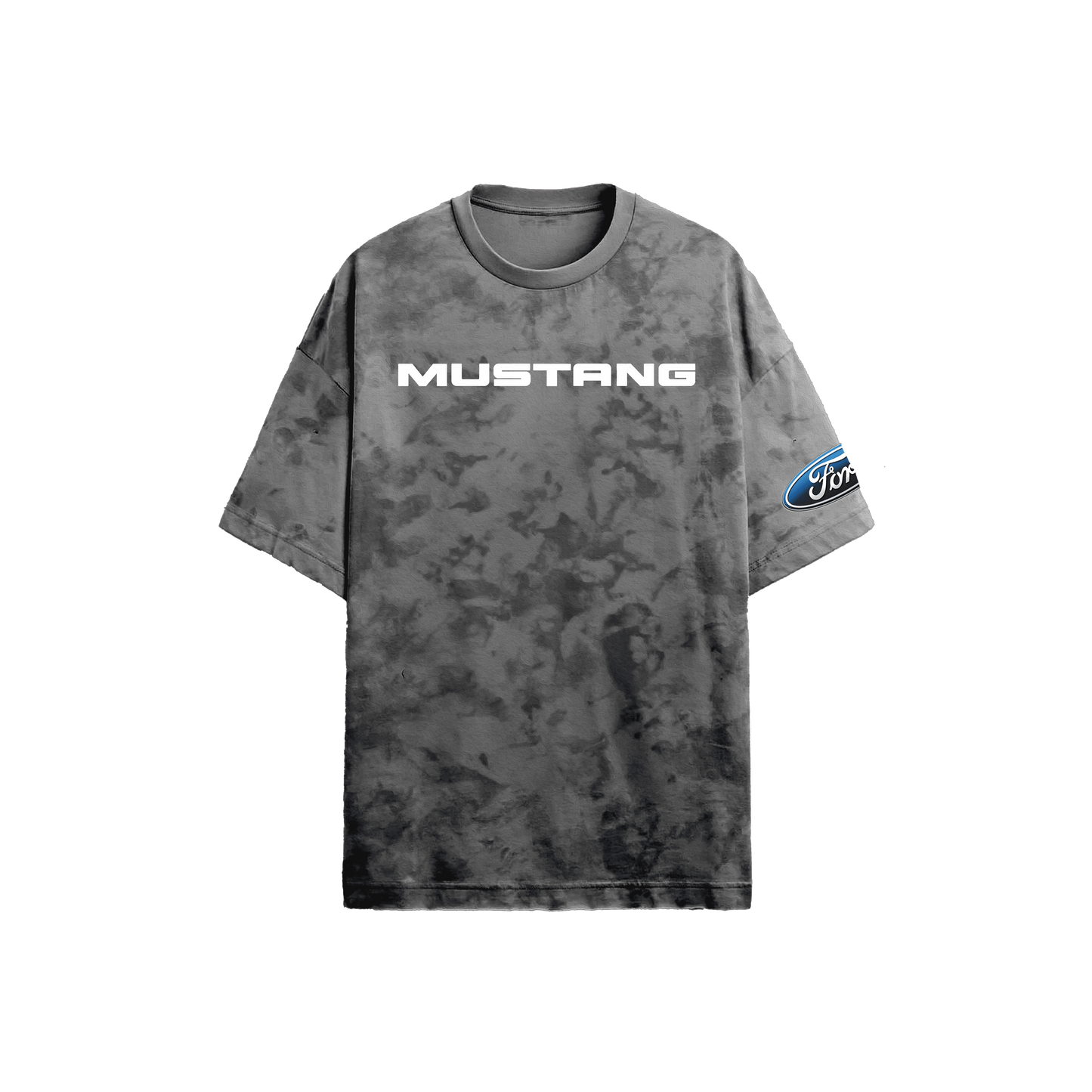 Ford Mustang Grey Acid-Wash T-Shirt