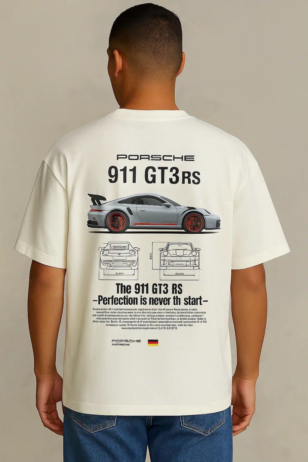 Porsche White T-Shirt - Kezual