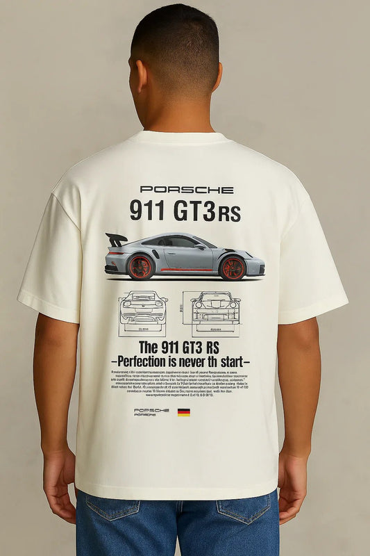 Porsche White T-Shirt - Kezual